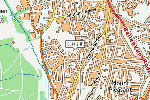 GL14 2HP map - OS VectorMap District (Ordnance Survey)