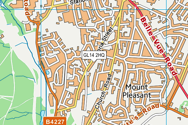 GL14 2HQ map - OS VectorMap District (Ordnance Survey)