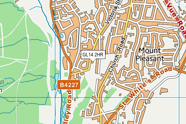 GL14 2HR map - OS VectorMap District (Ordnance Survey)