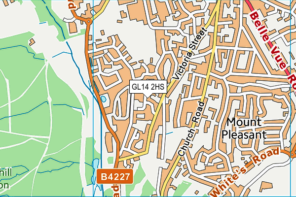 GL14 2HS map - OS VectorMap District (Ordnance Survey)