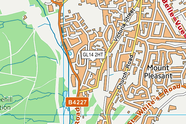 GL14 2HT map - OS VectorMap District (Ordnance Survey)