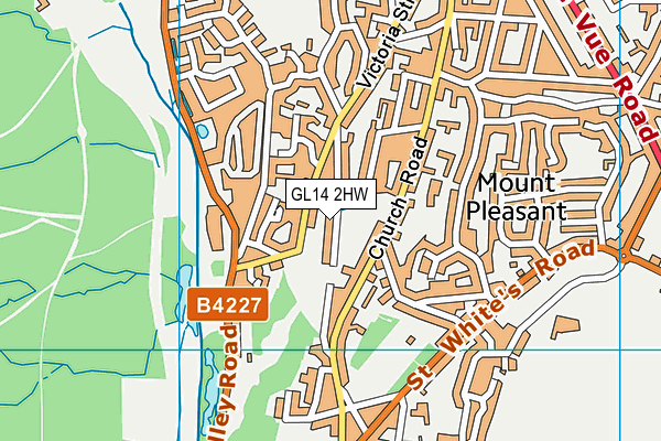 GL14 2HW map - OS VectorMap District (Ordnance Survey)