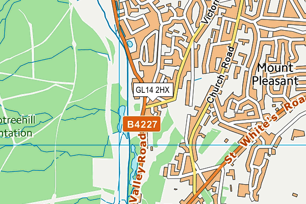 GL14 2HX map - OS VectorMap District (Ordnance Survey)