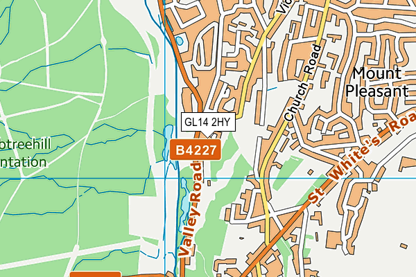 GL14 2HY map - OS VectorMap District (Ordnance Survey)