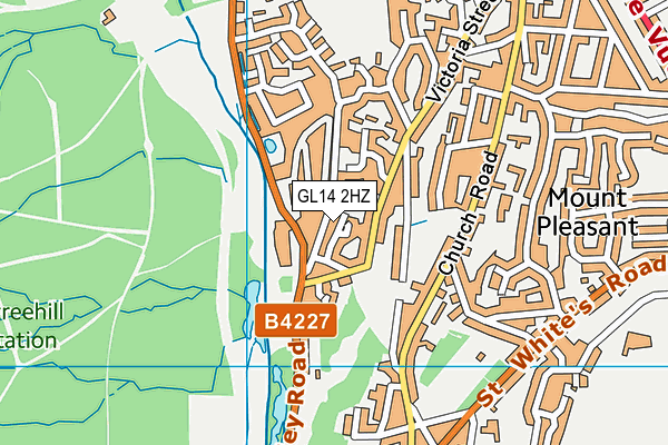 GL14 2HZ map - OS VectorMap District (Ordnance Survey)