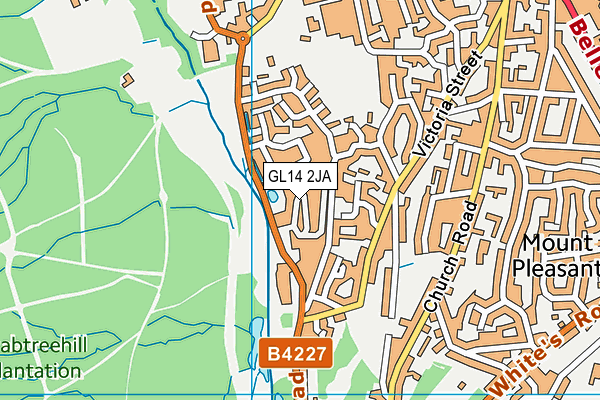 GL14 2JA map - OS VectorMap District (Ordnance Survey)