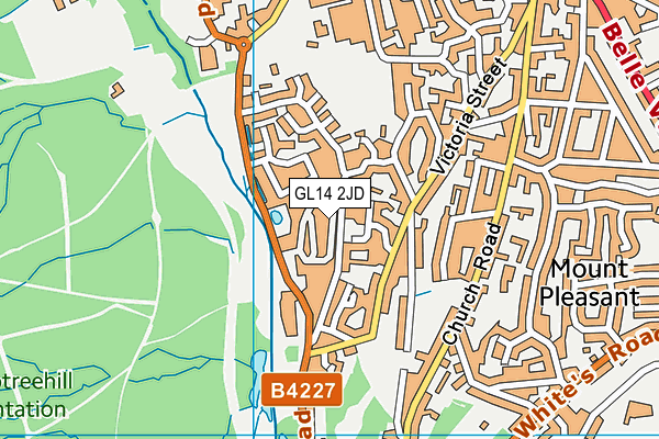 GL14 2JD map - OS VectorMap District (Ordnance Survey)