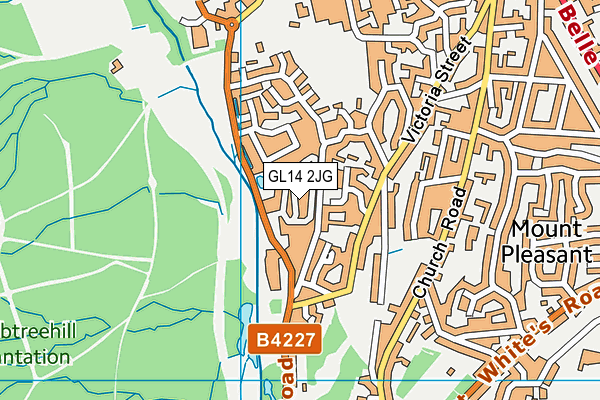 GL14 2JG map - OS VectorMap District (Ordnance Survey)