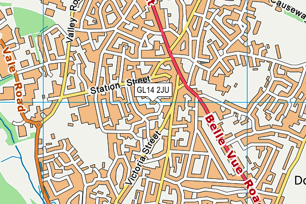GL14 2JU map - OS VectorMap District (Ordnance Survey)