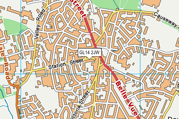 GL14 2JW map - OS VectorMap District (Ordnance Survey)