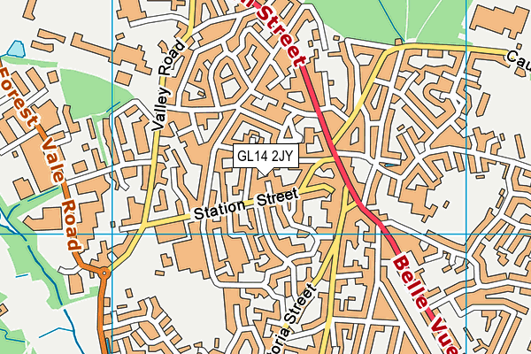 GL14 2JY map - OS VectorMap District (Ordnance Survey)