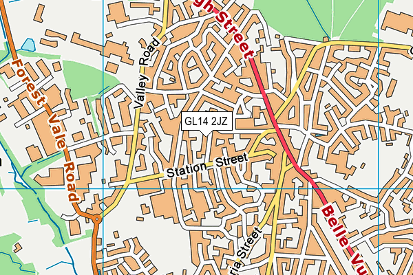GL14 2JZ map - OS VectorMap District (Ordnance Survey)