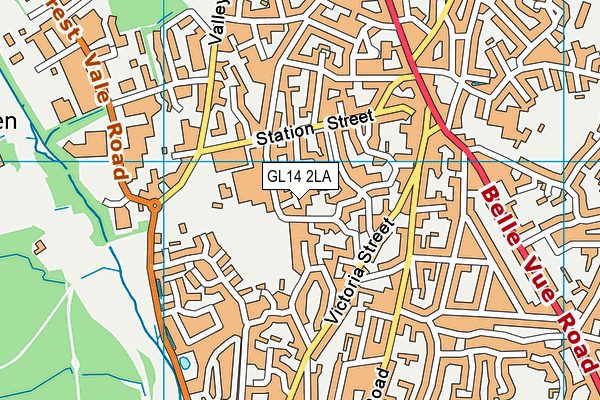 GL14 2LA map - OS VectorMap District (Ordnance Survey)