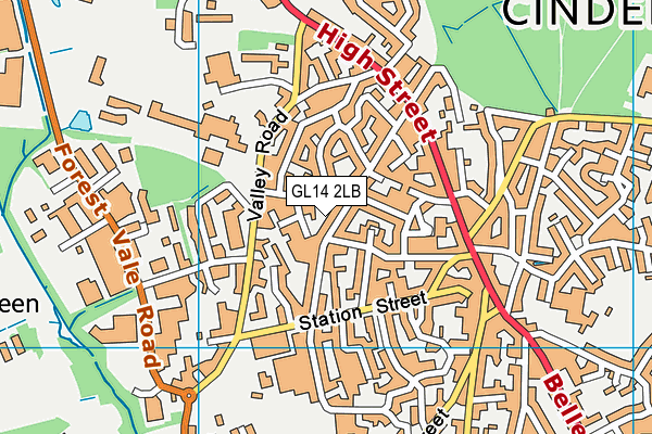 GL14 2LB map - OS VectorMap District (Ordnance Survey)