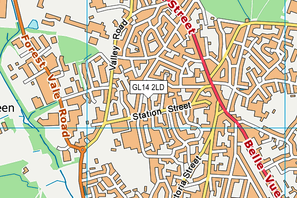 GL14 2LD map - OS VectorMap District (Ordnance Survey)