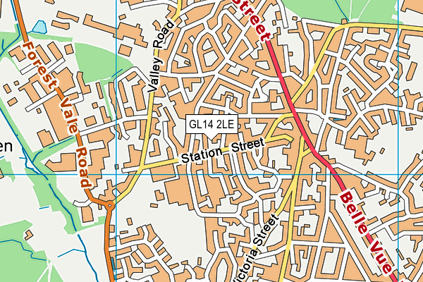 GL14 2LE map - OS VectorMap District (Ordnance Survey)