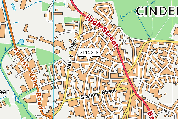 GL14 2LN map - OS VectorMap District (Ordnance Survey)