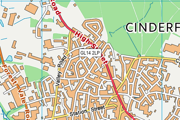 GL14 2LP map - OS VectorMap District (Ordnance Survey)