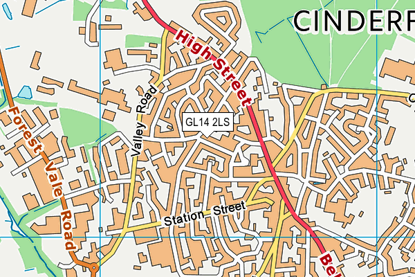 GL14 2LS map - OS VectorMap District (Ordnance Survey)