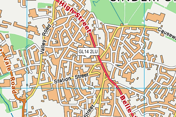 GL14 2LU map - OS VectorMap District (Ordnance Survey)