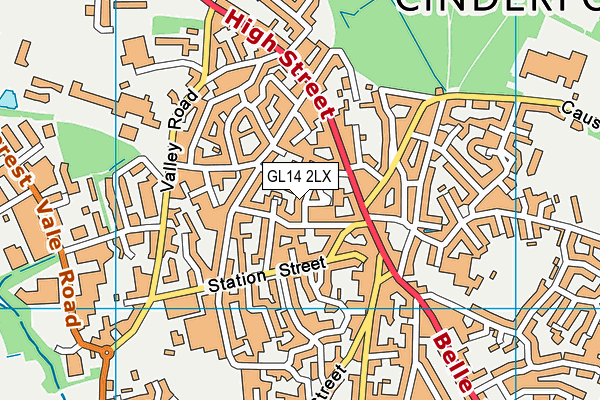 GL14 2LX map - OS VectorMap District (Ordnance Survey)