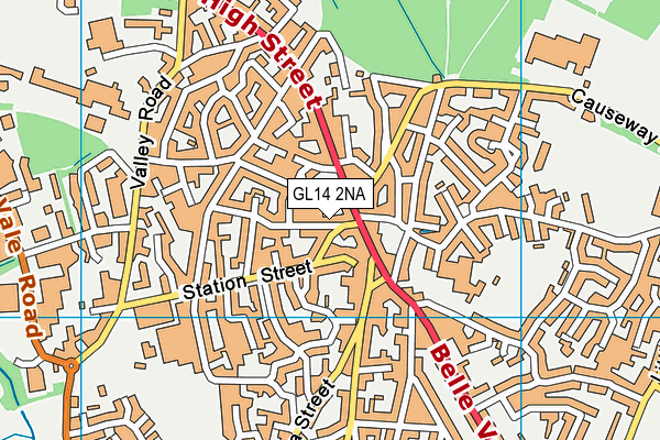 GL14 2NA map - OS VectorMap District (Ordnance Survey)