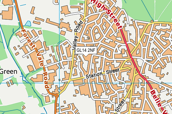 GL14 2NF map - OS VectorMap District (Ordnance Survey)