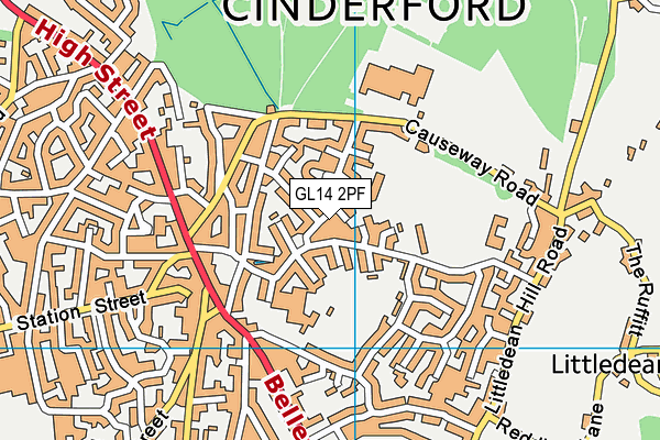 GL14 2PF map - OS VectorMap District (Ordnance Survey)