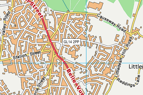 GL14 2PP map - OS VectorMap District (Ordnance Survey)