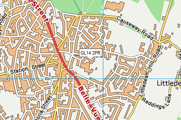 GL14 2PR map - OS VectorMap District (Ordnance Survey)