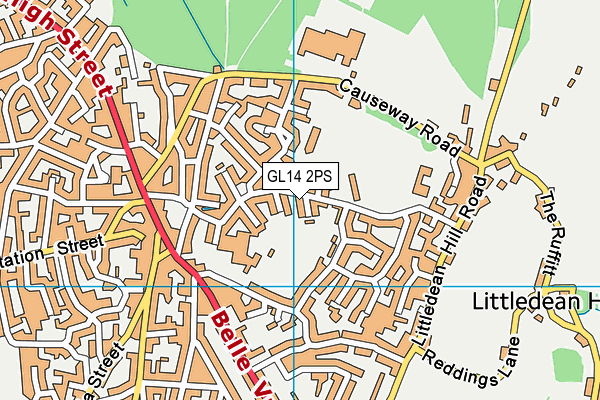 GL14 2PS map - OS VectorMap District (Ordnance Survey)