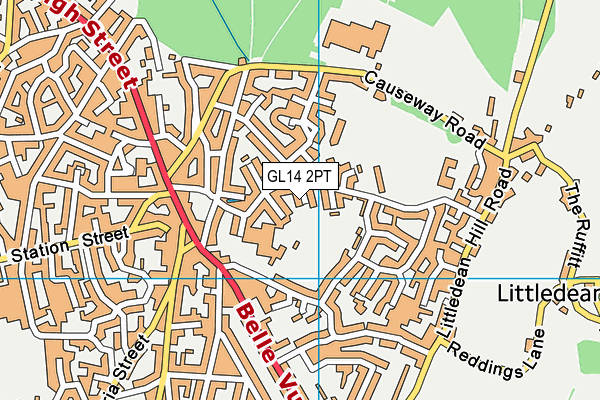 GL14 2PT map - OS VectorMap District (Ordnance Survey)