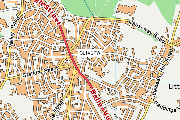 GL14 2PW map - OS VectorMap District (Ordnance Survey)