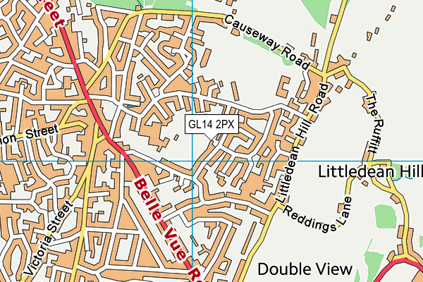 GL14 2PX map - OS VectorMap District (Ordnance Survey)