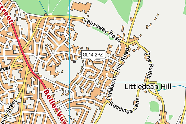 GL14 2PZ map - OS VectorMap District (Ordnance Survey)