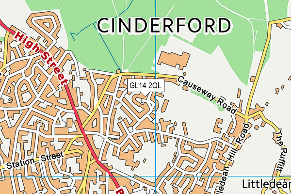 GL14 2QL map - OS VectorMap District (Ordnance Survey)