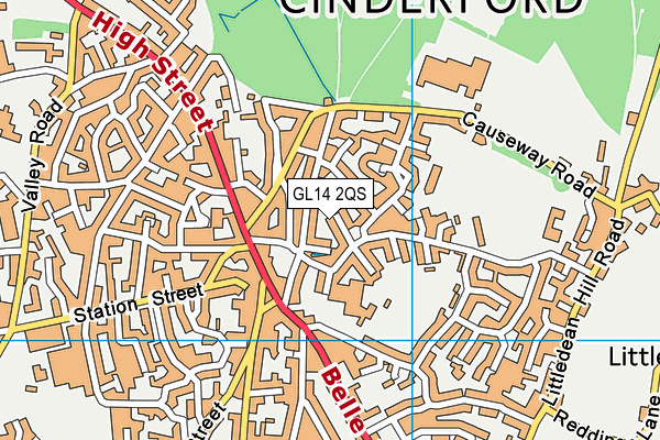 GL14 2QS map - OS VectorMap District (Ordnance Survey)