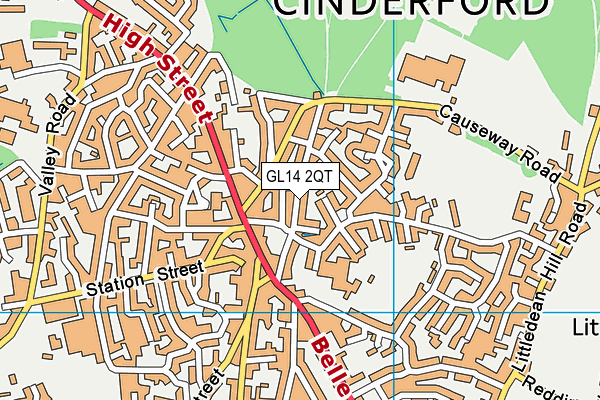 GL14 2QT map - OS VectorMap District (Ordnance Survey)