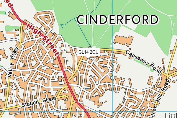 GL14 2QU map - OS VectorMap District (Ordnance Survey)