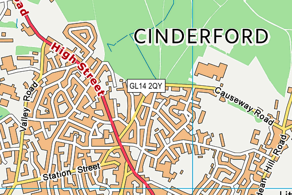 GL14 2QY map - OS VectorMap District (Ordnance Survey)