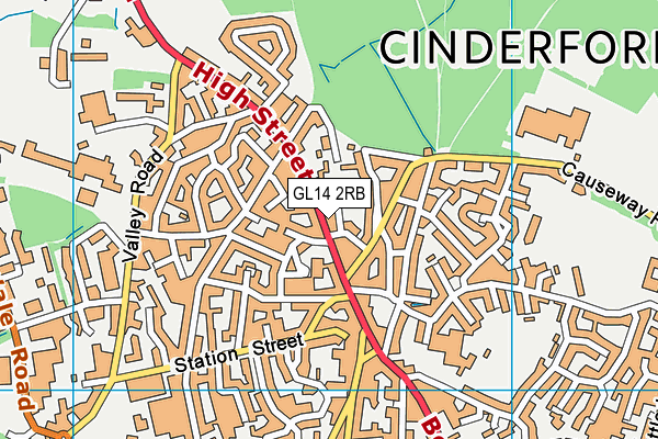 GL14 2RB map - OS VectorMap District (Ordnance Survey)