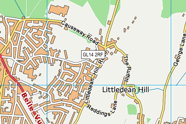 GL14 2RF map - OS VectorMap District (Ordnance Survey)