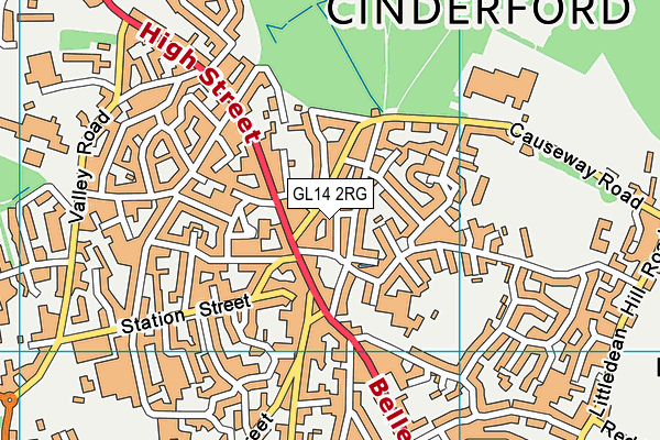 GL14 2RG map - OS VectorMap District (Ordnance Survey)