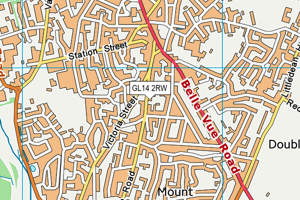 GL14 2RW map - OS VectorMap District (Ordnance Survey)