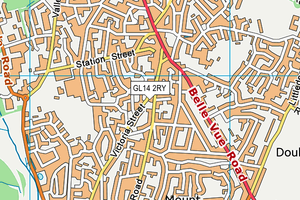 GL14 2RY map - OS VectorMap District (Ordnance Survey)