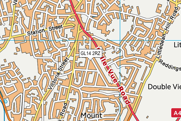 GL14 2RZ map - OS VectorMap District (Ordnance Survey)