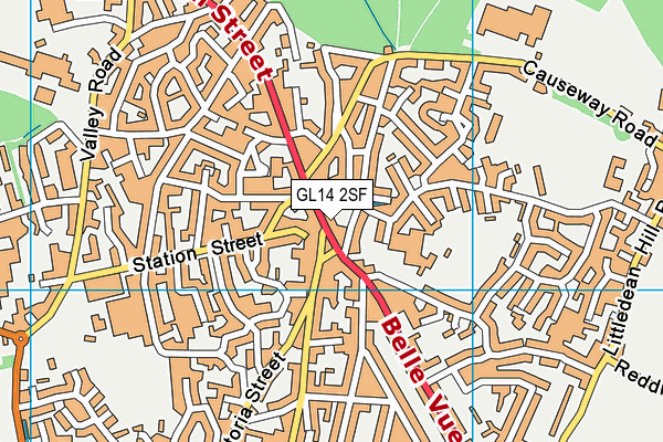 GL14 2SF map - OS VectorMap District (Ordnance Survey)
