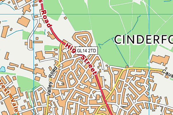 GL14 2TD map - OS VectorMap District (Ordnance Survey)