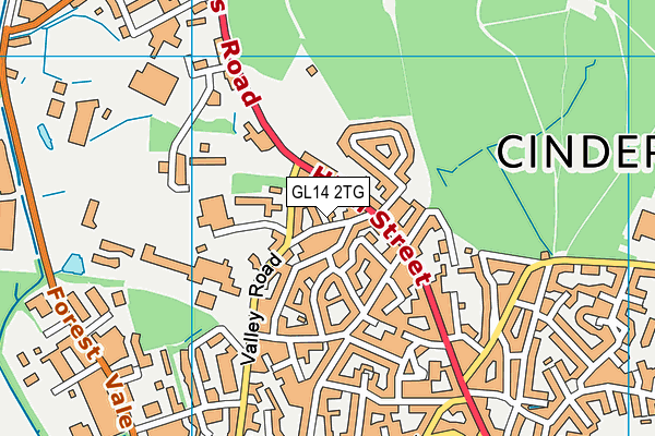 GL14 2TG map - OS VectorMap District (Ordnance Survey)