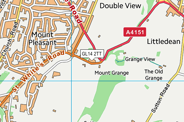 GL14 2TT map - OS VectorMap District (Ordnance Survey)